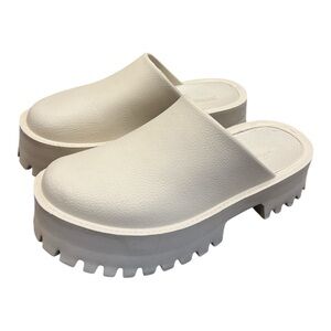 JEFFREY CAMPBELL Lugged Platform Clog Clogs slip-on Mule Cream Women's Size 9